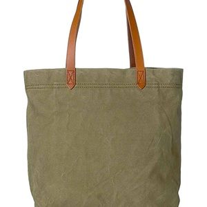 Madewell, green canvas tote bag.